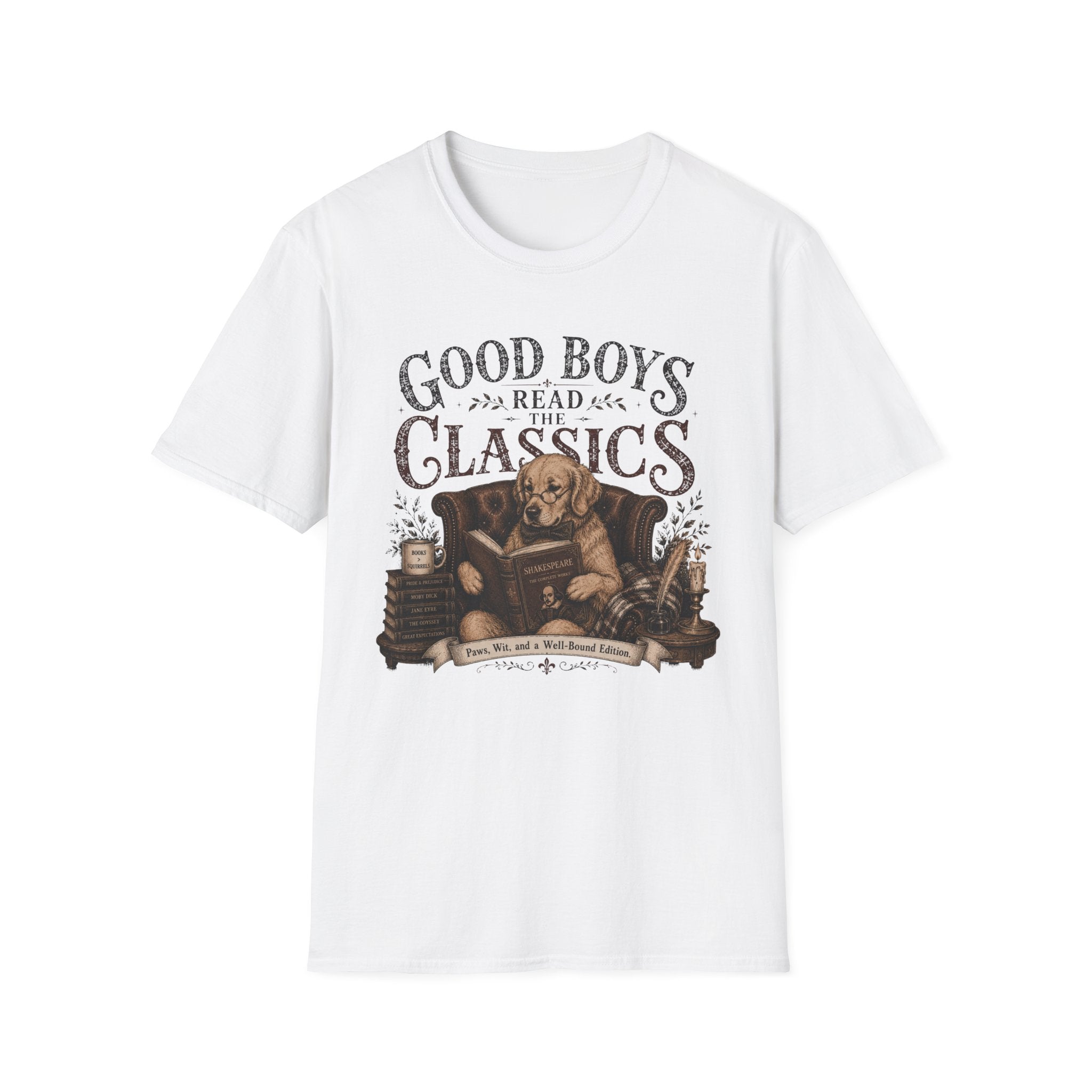 Good Boys Read the Classics Golden Retriever T-Shirt