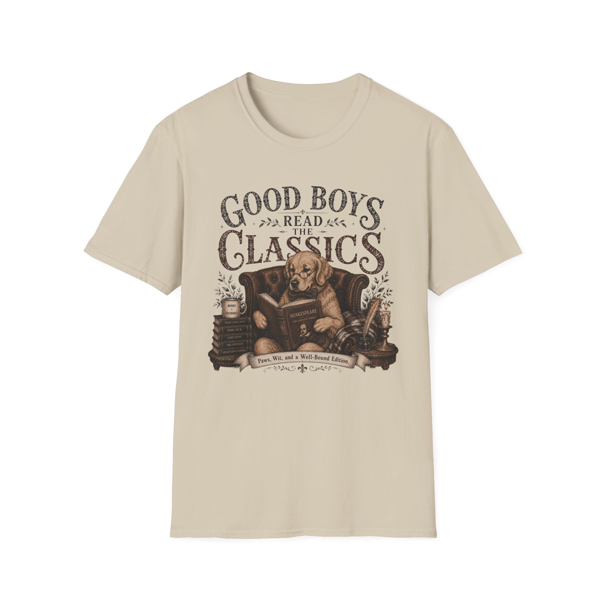 Good Boys Read the Classics Golden Retriever T-Shirt