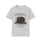 Emotionally Supported By Books and Cats T-Shirt