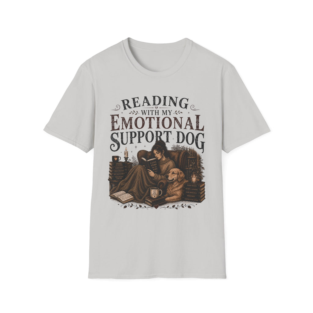 Reading with My Emotional Support Dog T-Shirt