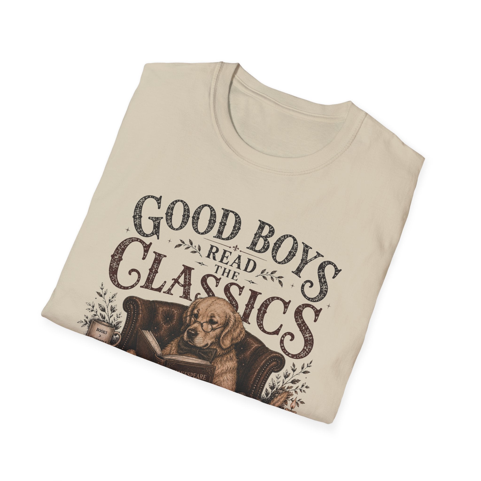 Good Boys Read the Classics Golden Retriever T-Shirt