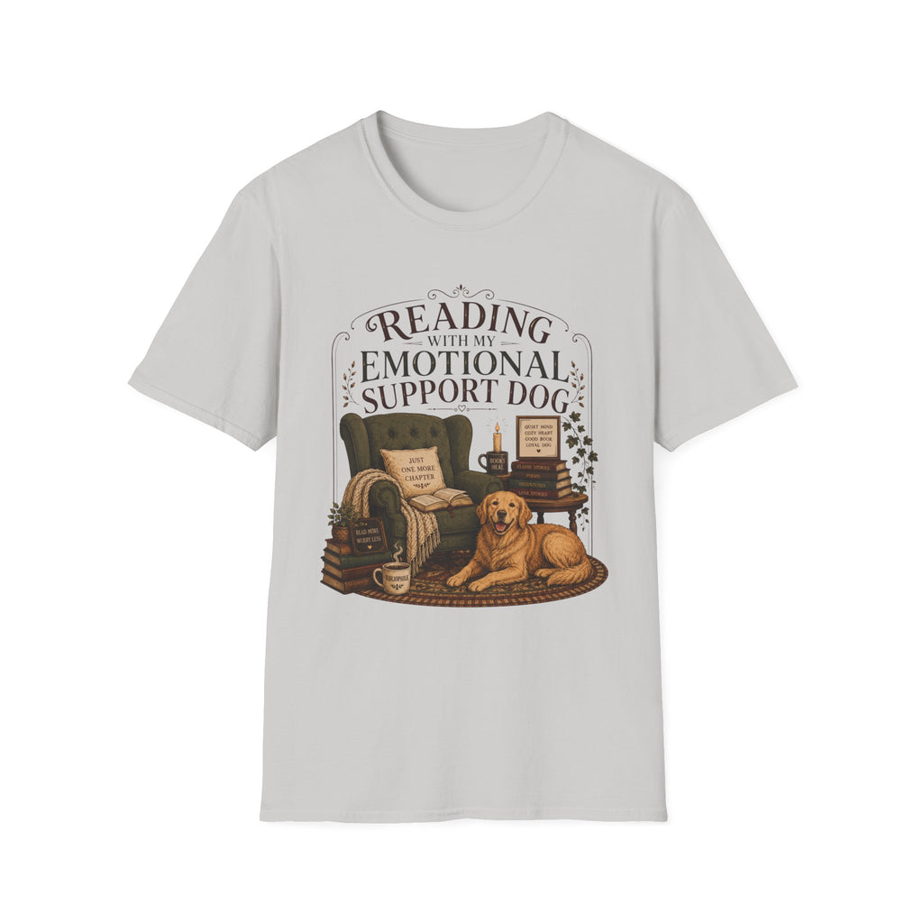 Reading with My Emotional Support Dog T-Shirt