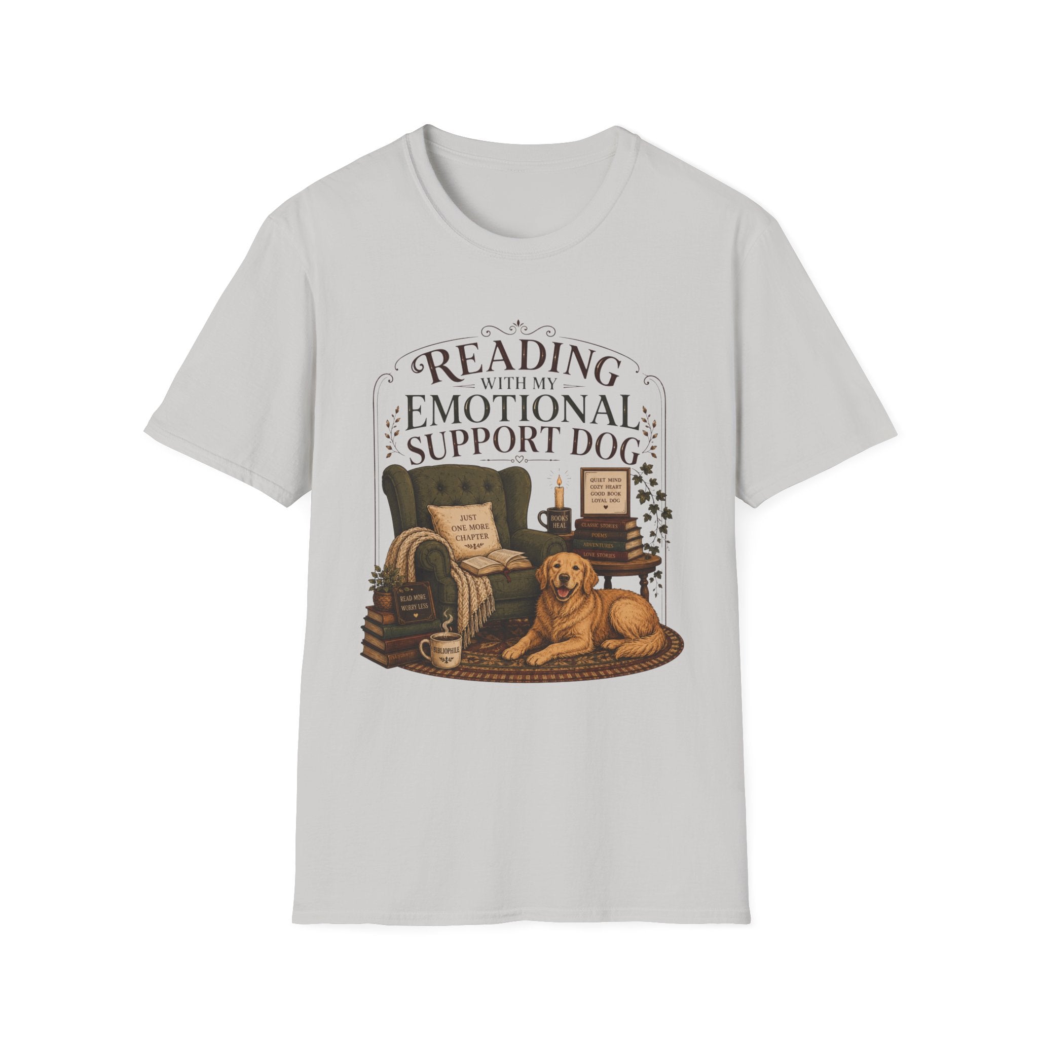 Reading with My Emotional Support Dog T-Shirt