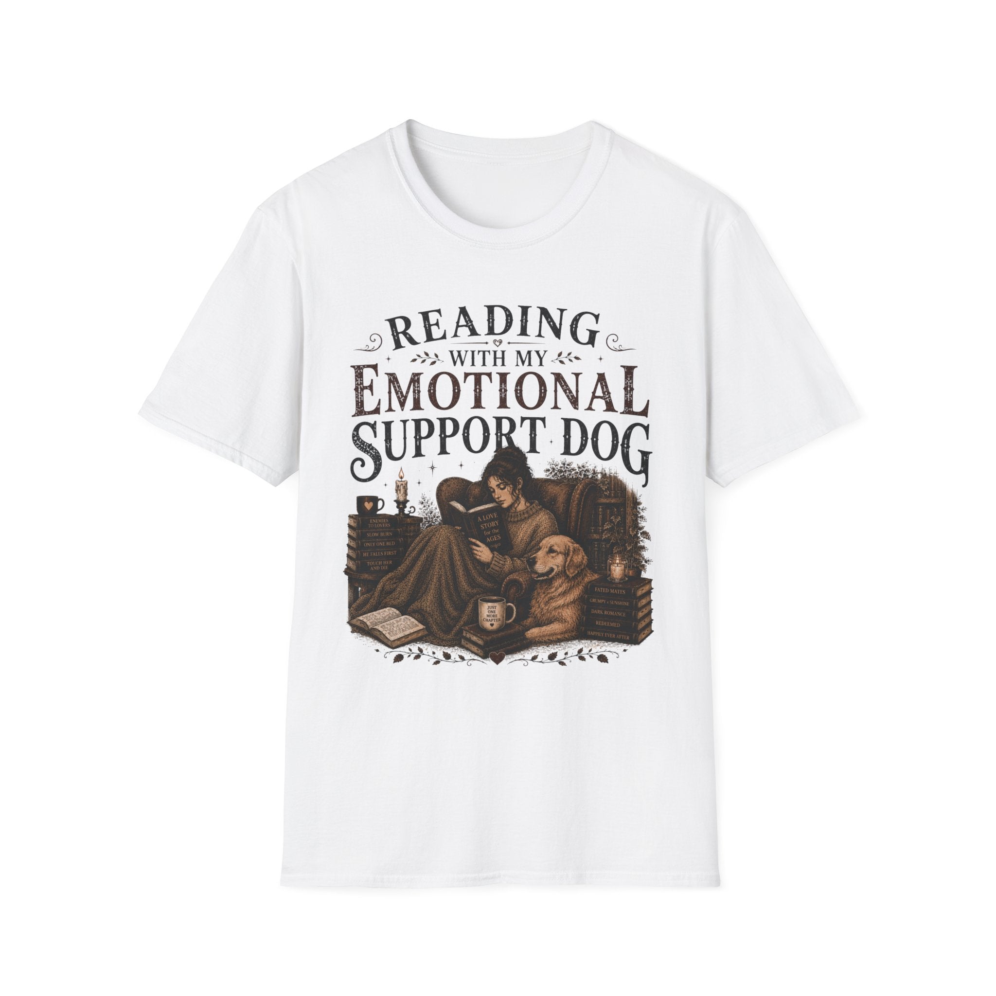 Reading with My Emotional Support Dog T-Shirt