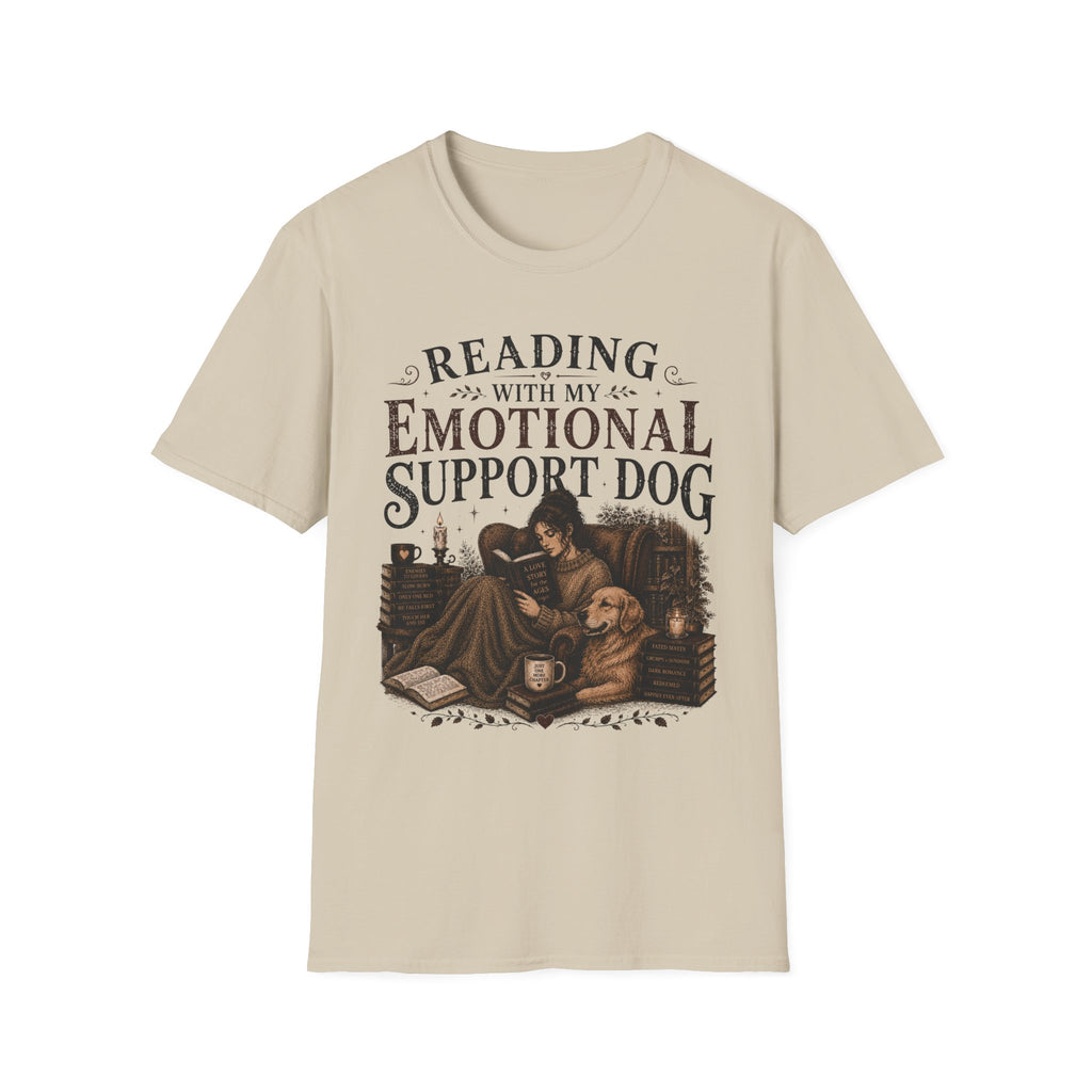 Reading with My Emotional Support Dog T-Shirt
