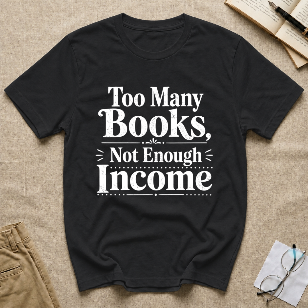 Too Many Books Not Enough Income T-Shirt