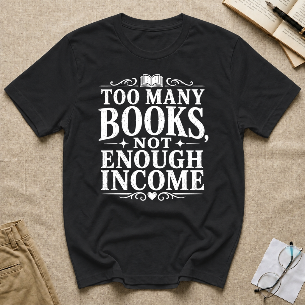 Too Many Books Not Enough Income T-Shirt
