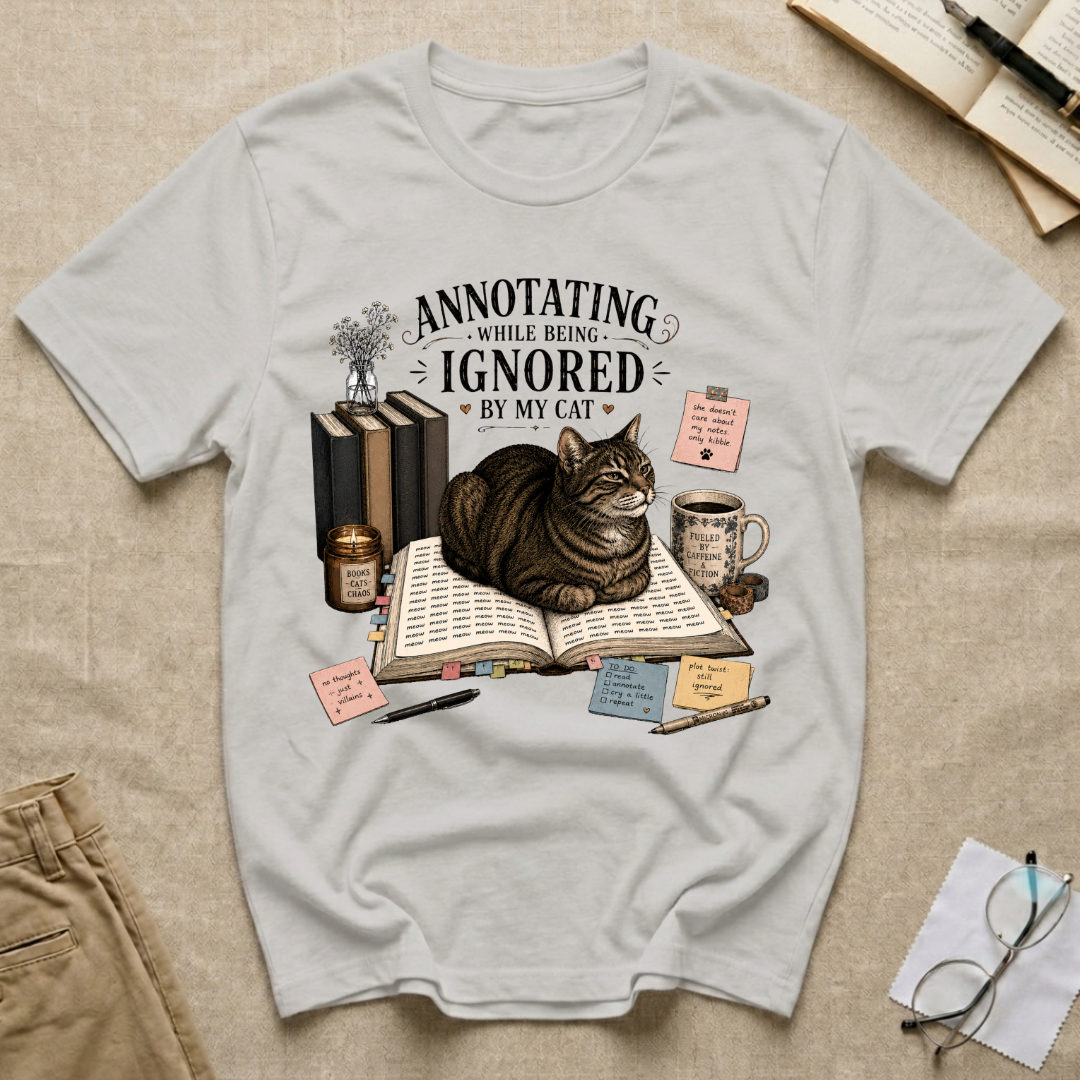 Annotating While Being Ignored By My Cat T-Shirt