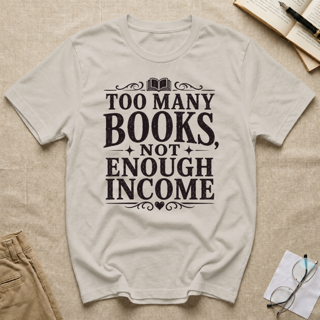 Too Many Books Not Enough Income T-Shirt