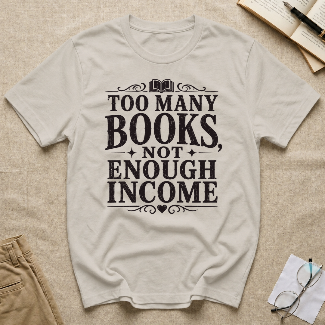 Too Many Books Not Enough Income T-Shirt
