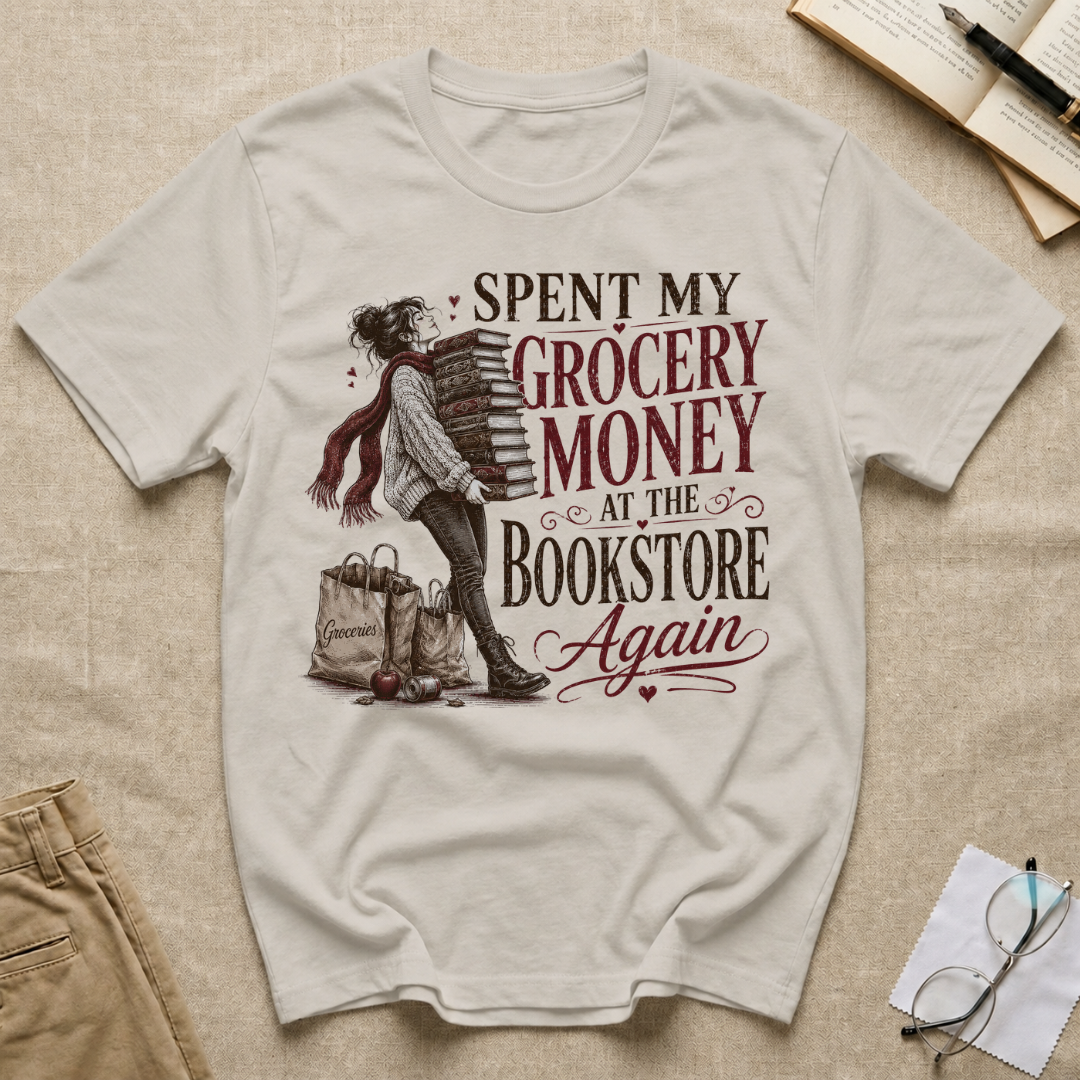 Spent My Grocery Money at the Bookstore Again T-Shirt