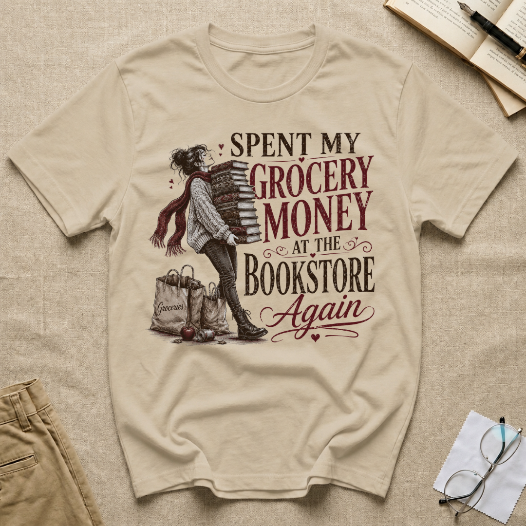 Spent My Grocery Money at the Bookstore Again T-Shirt