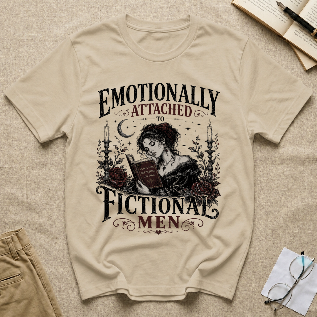 Emotionally Attached to Fictional Men T-Shirt