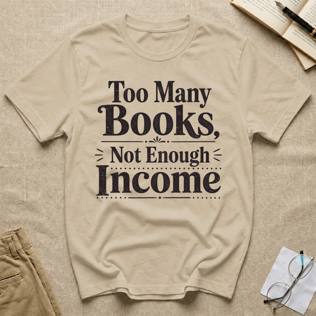 Too Many Books Not Enough Income T-Shirt