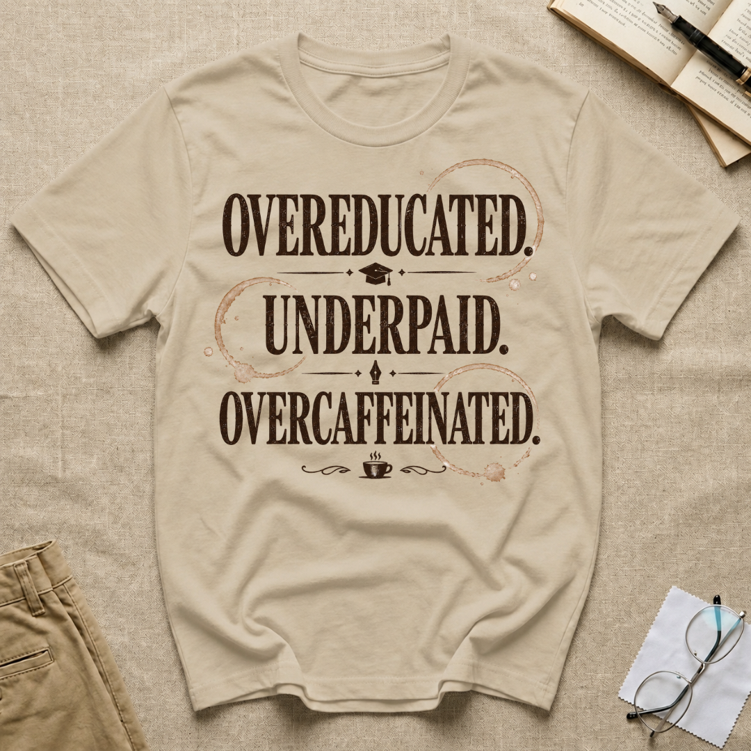Overeducated Underpaid Overcaffeinated T-Shirt
