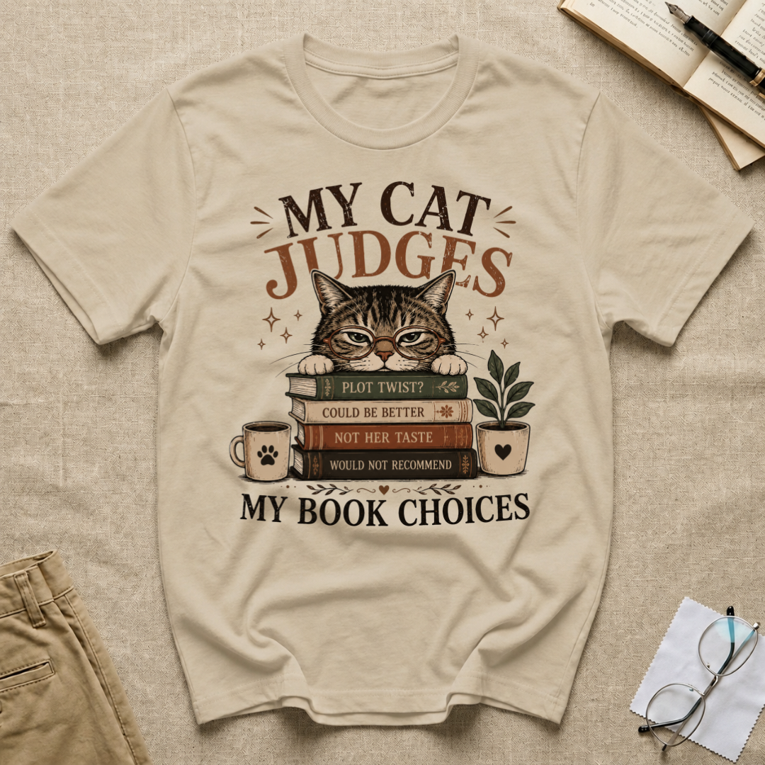 My Cat Judges My Book Choices T-Shirt