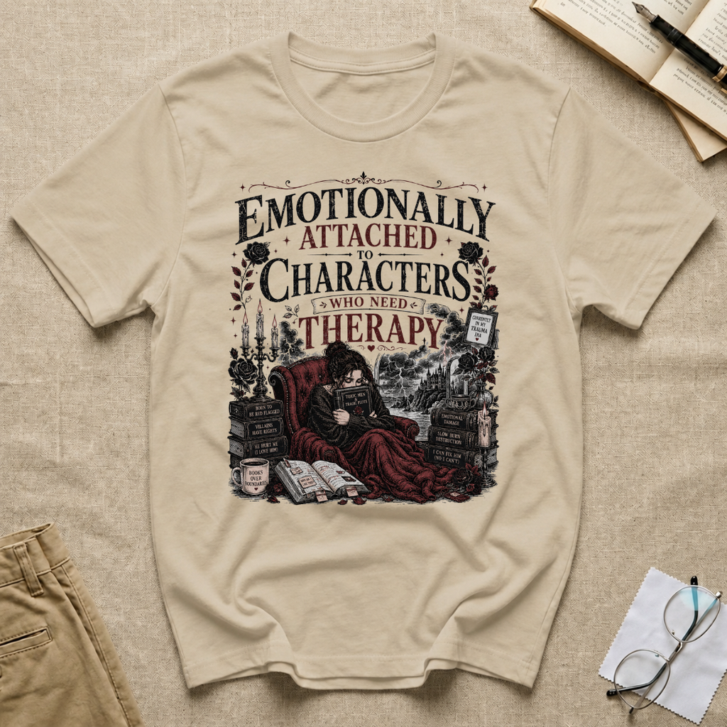 Emotionally Attached to Characters Who Need Therapy T-Shirt
