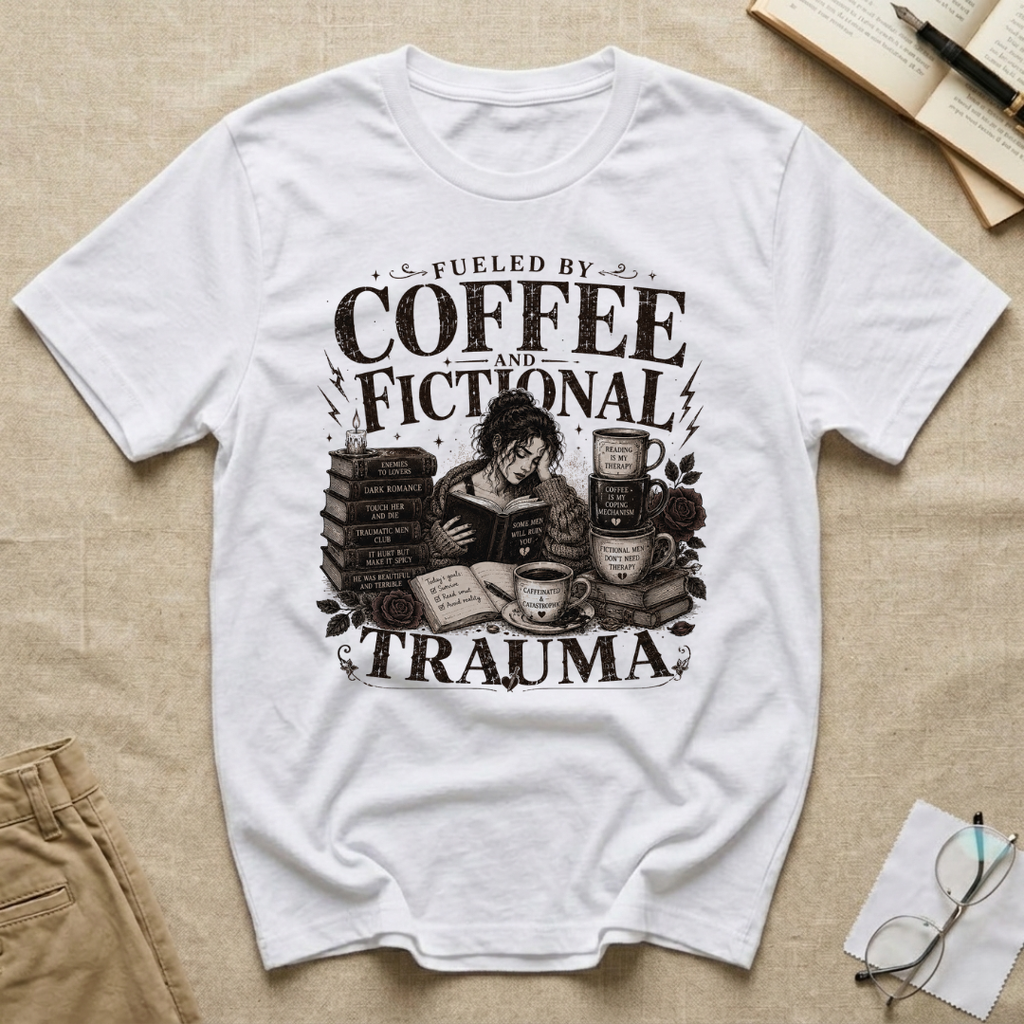 Fueled By Coffee and Fictional Trauma T-Shirt