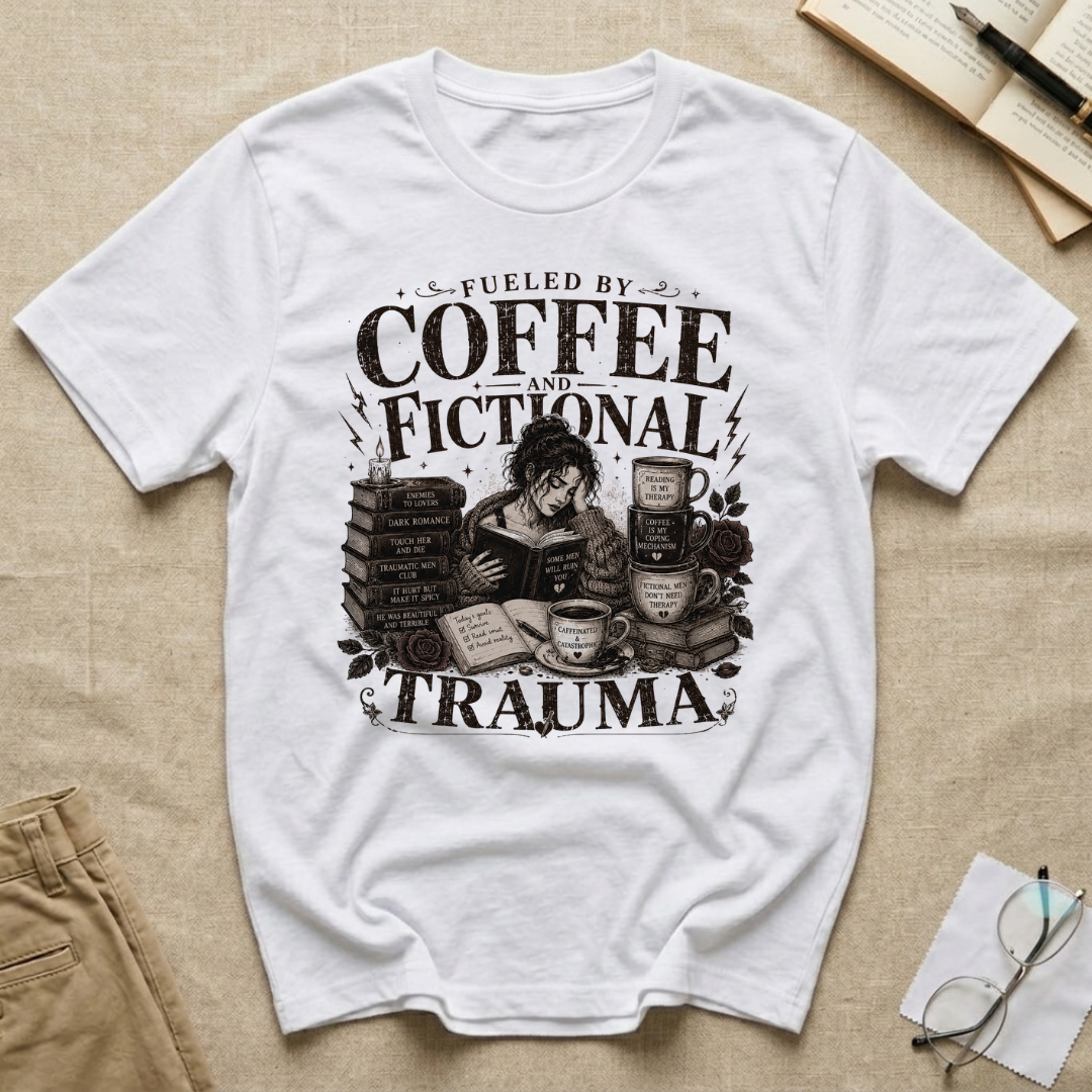 Fueled By Coffee and Fictional Trauma T-Shirt