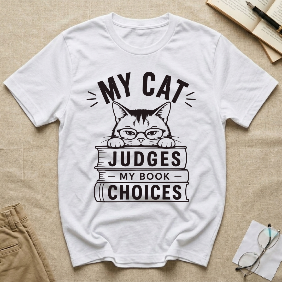 My Cat Judges My Book Choices T-Shirt