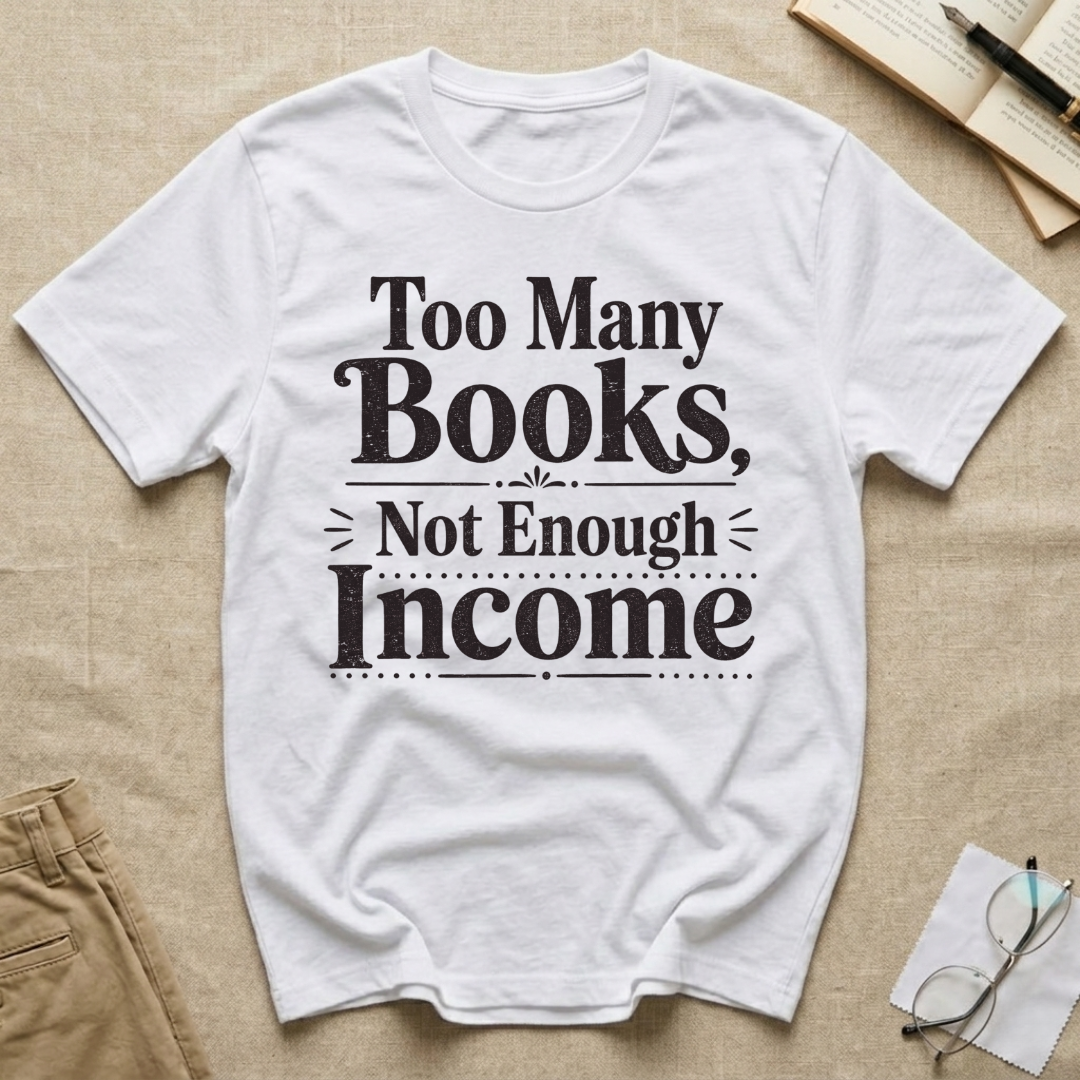 Too Many Books Not Enough Income T-Shirt
