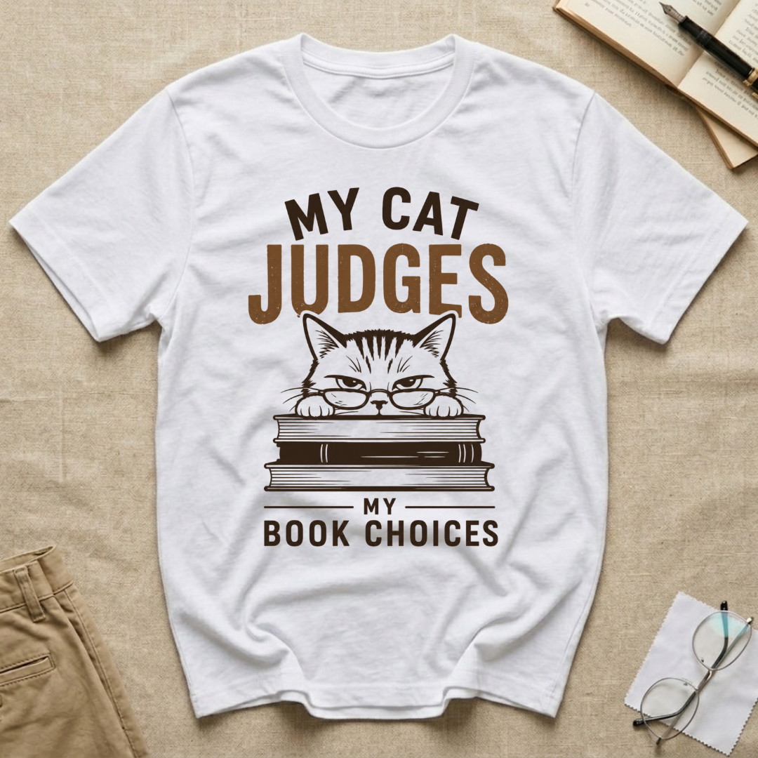 My Cat Judges My Book Choices T-Shirt