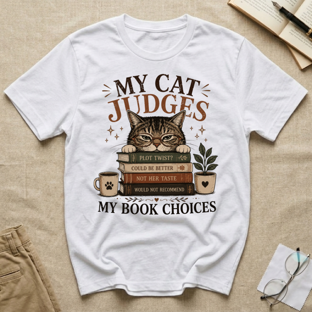My Cat Judges My Book Choices T-Shirt