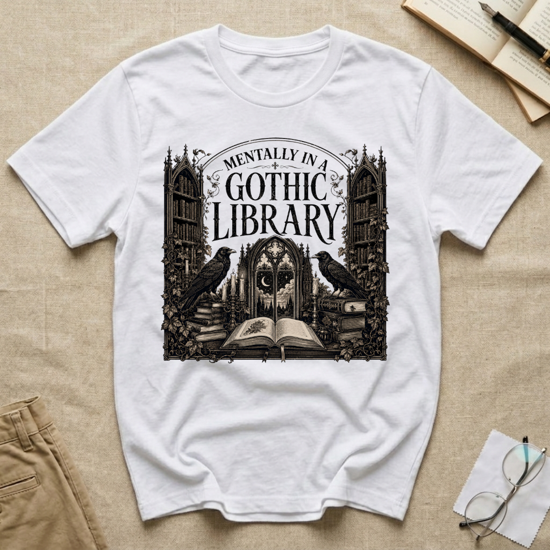Mentally in a Gothic Library T-Shirt